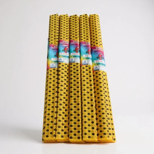 Креп папір Tymos Польща, жовтий, 200×50 см, 10 рулонів — для флористики, декору та hand-made.