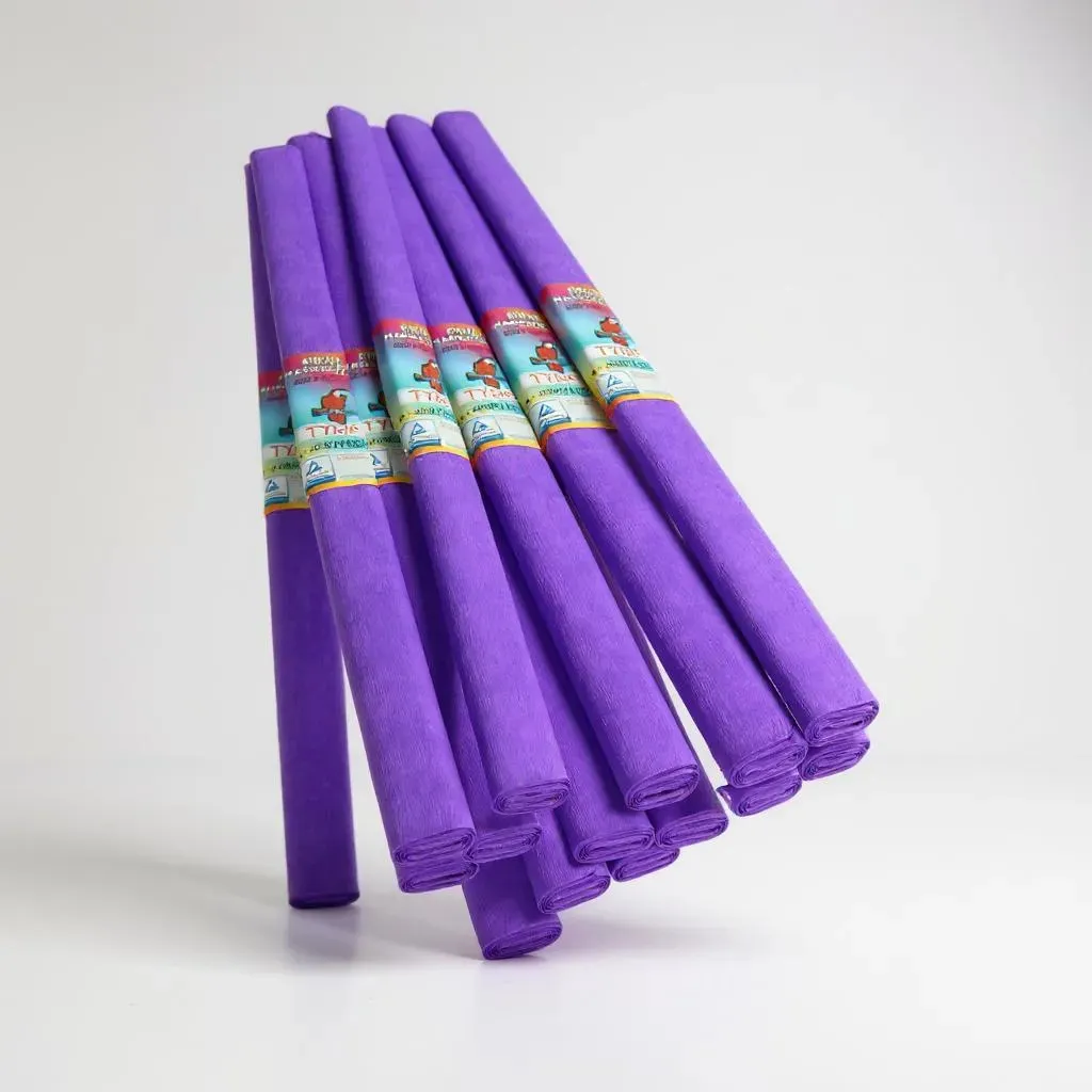 Креп папір Tymos Польща, бузковий, 200×50 см, 10 рулонів — для флористики, декору та hand-made.