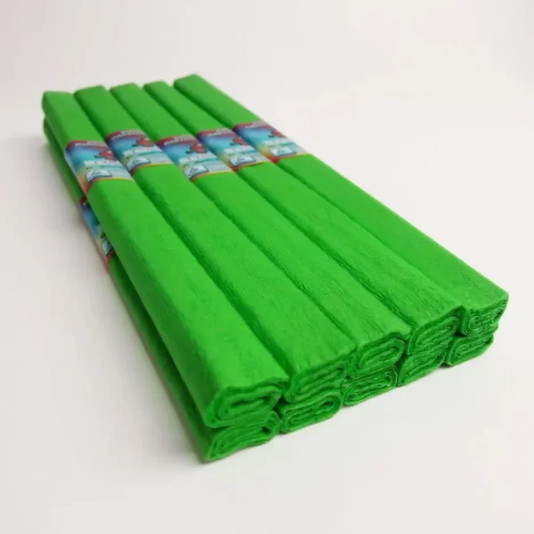 Креп папір Tymos Польща, салатовий, 200×50 см, 10 рулонів — для флористики, декору та hand-made.