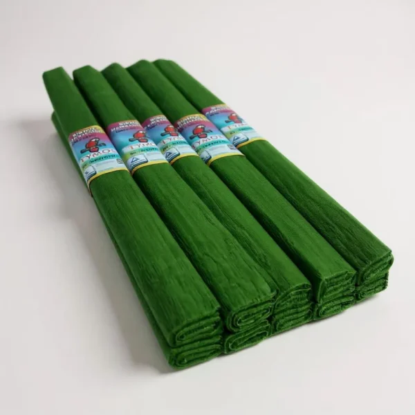 Креп папір Tymos Польща, оливковий, 200×50 см, 10 рулонів — для флористики, декору та hand-made.