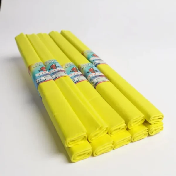 Креп папір Tymos Польща, жовтий, 200×50 см, 10 рулонів — для флористики, декору та hand-made.