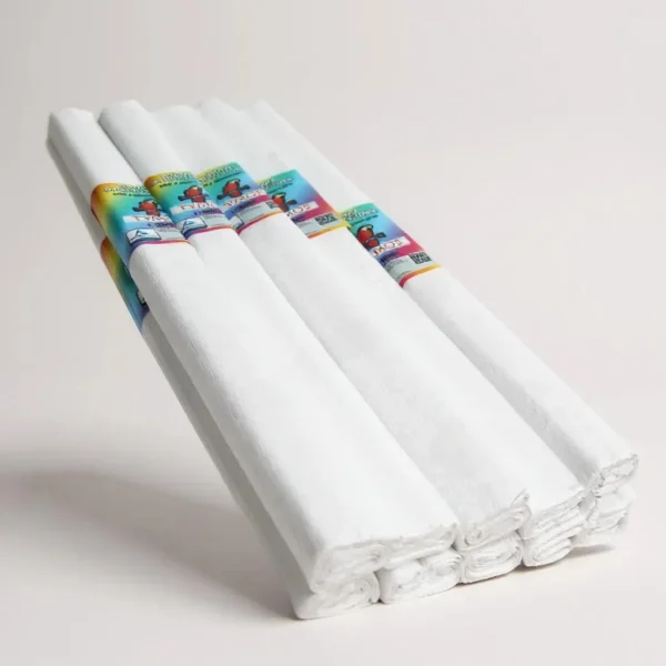Креп папір Tymos Польща, білий, 200×50 см, 10 рулонів — для флористики, декору та hand-made.