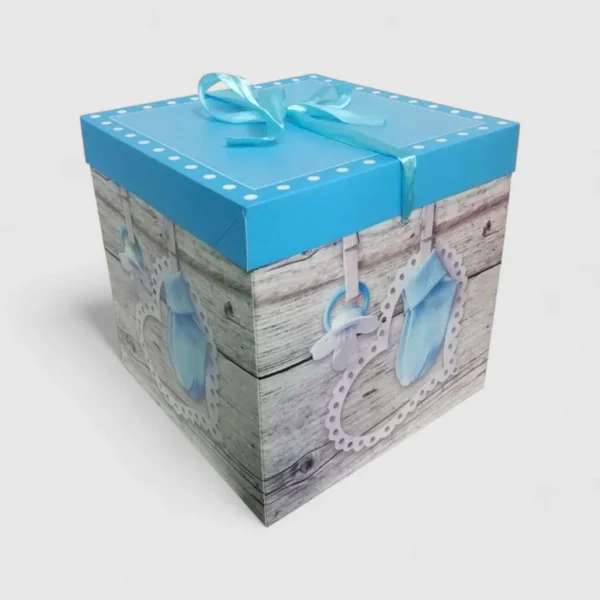 Складні подарункові коробки 25×25×25 см, набір з 12 штук, з атласною стрічкою