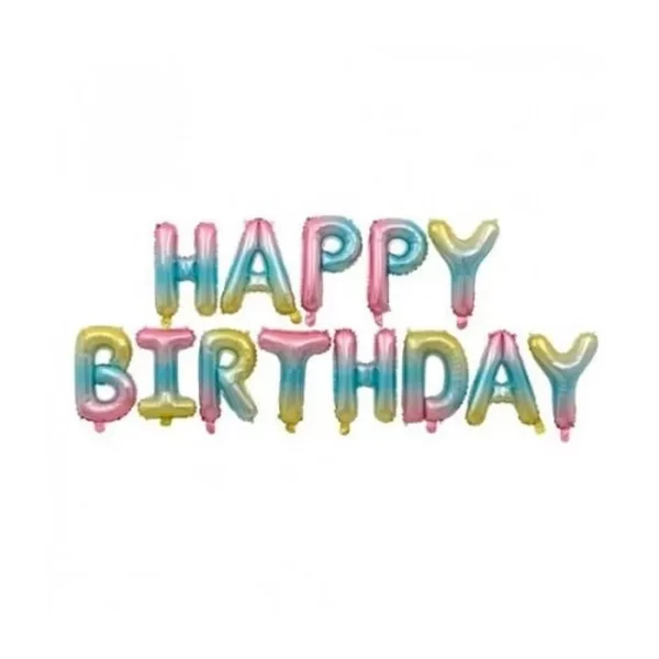 Повітряні кульки 40 см "Happy birthday" — набір 13 шт.