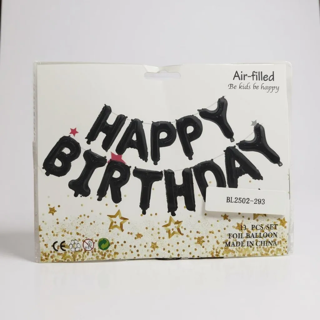 Повітряні кульки 40 см "Happy birthday" — набір 13 шт.