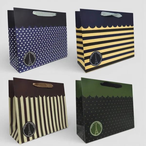 Подарункові пакети 32×26×11 см — 12 шт, картон