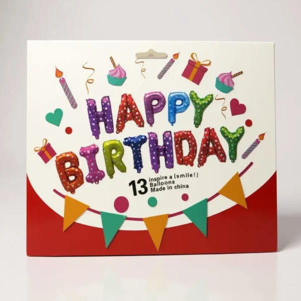 Повітряні кульки 40 см "Happy birthday" — набір 13 шт.