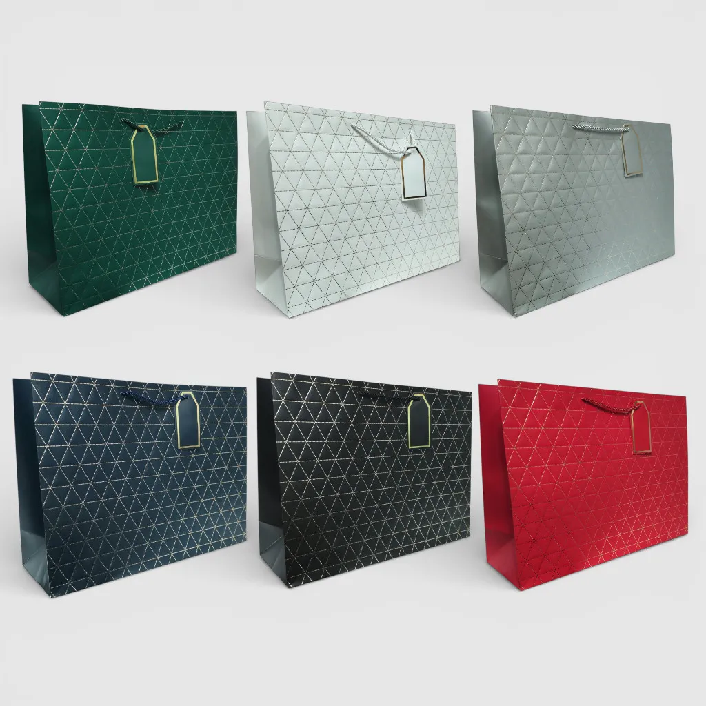 Подарункові пакети 23×18×10 см — 12 шт, картон