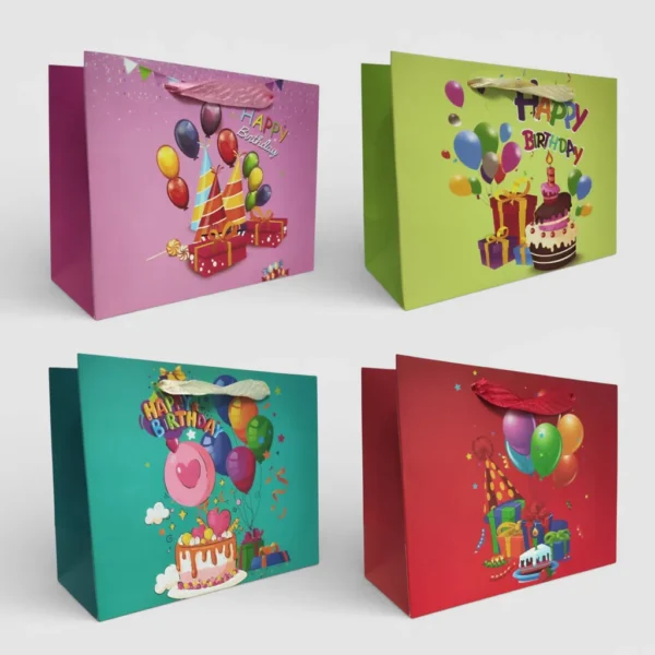 Подарункові пакети 23×18×10 см – 12 шт, картон