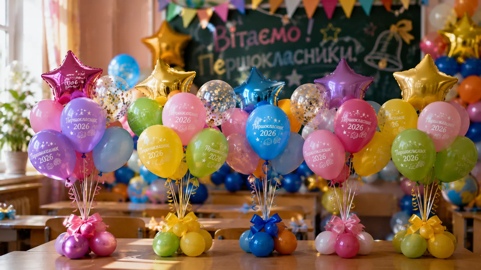 Приклад оформлення школи кульками 4