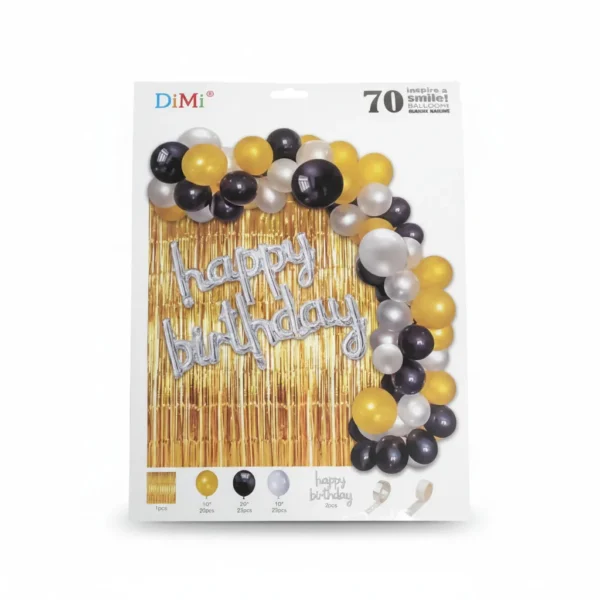 Набір кульок Happy Birthday 70 шт. | Фотозона на День народження