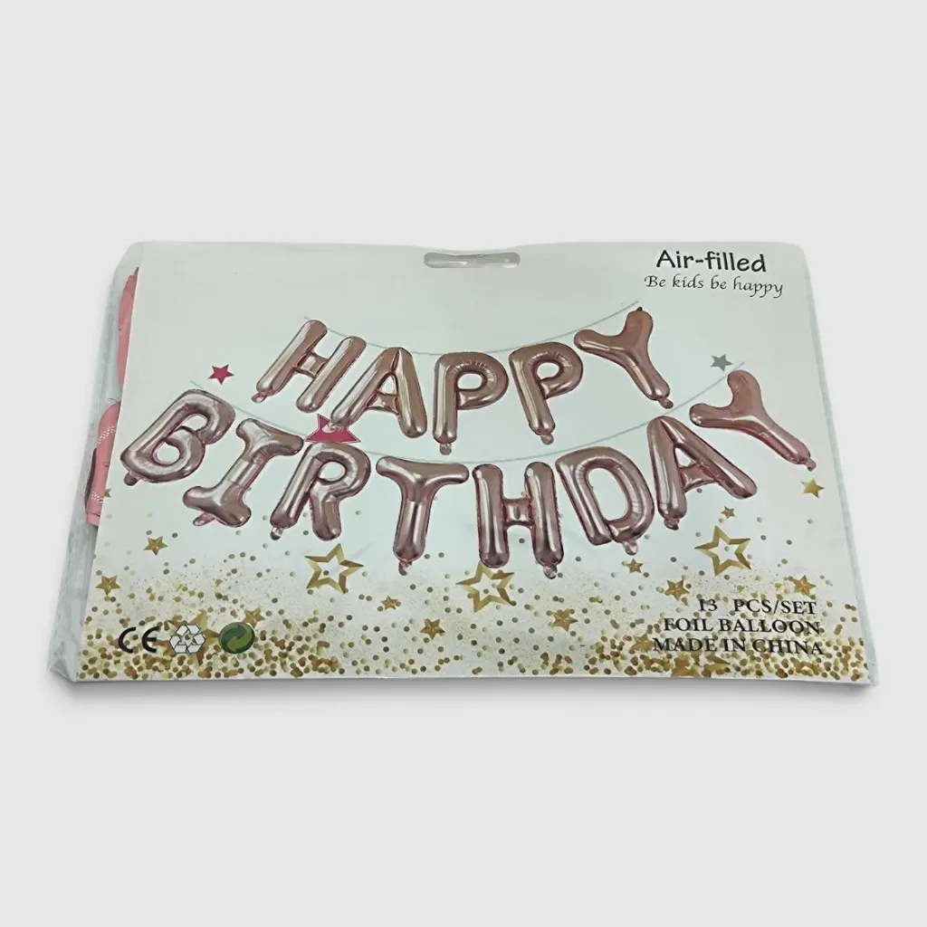 Повітряні кульки 40 см "Happy birthday" — набір 13 шт.