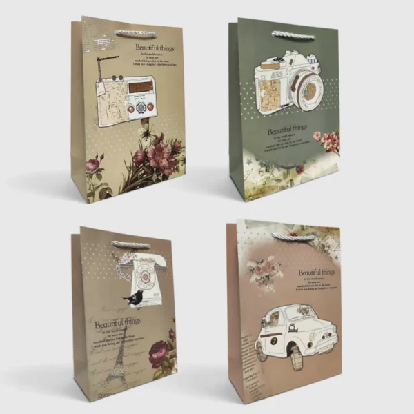 Подарункові пакети 18×23×8 см – 12 шт, картон