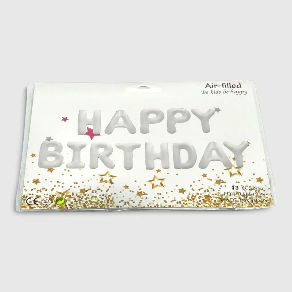 Повітряні кульки 40 см "Happy birthday" — набір 13 шт.