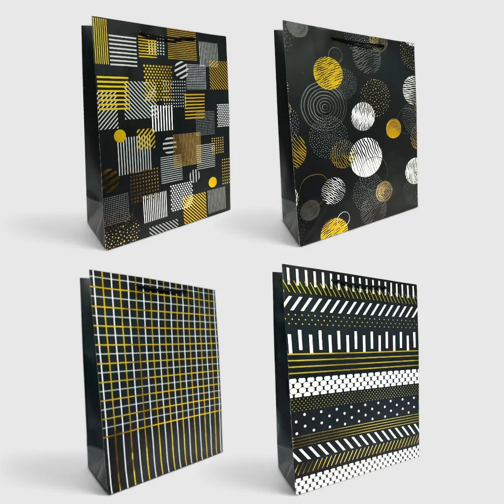 Подарункові пакети 26×32×10 см — 12 шт, картон