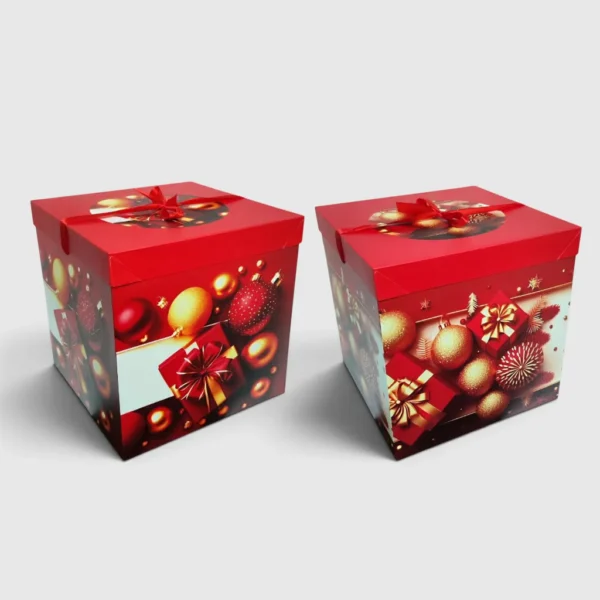 Подарункові коробки 30×30×30 см — новорічні, 12 шт